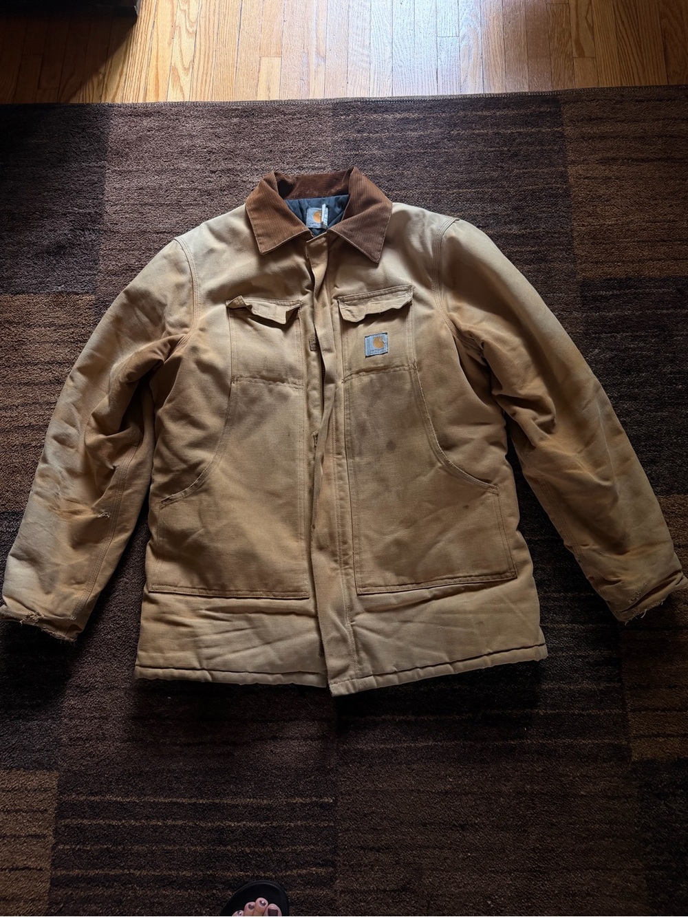 Vintage Carhartt Brown Quilted Canvas Work Chore Barn Jacket -